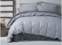 Постельное белье сатин Premium Lotus Home - Basic Dark Grey (Турция), семейный